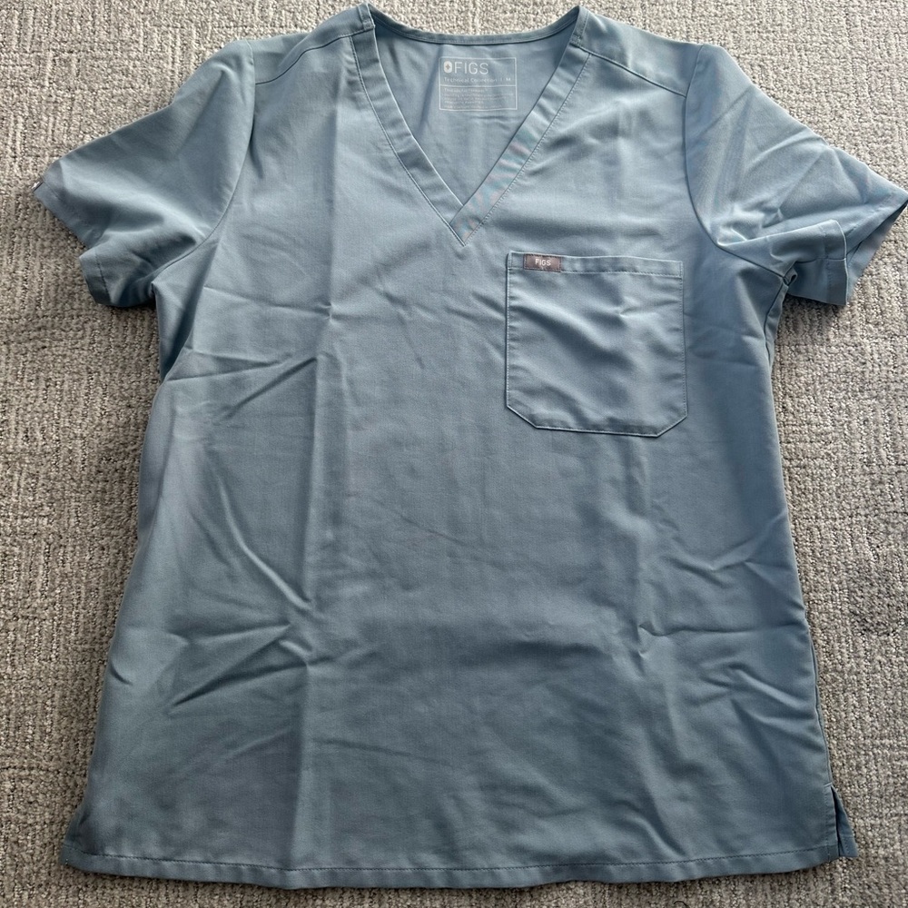 Dusty Blue Catarina Figs Scrub Top
